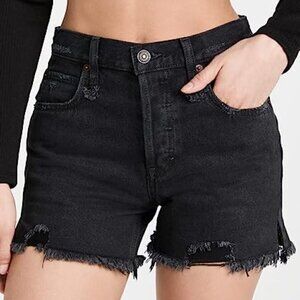 Free People Makai Cut Off Washed Black Denim Jean Shorts 25‎ NWOT